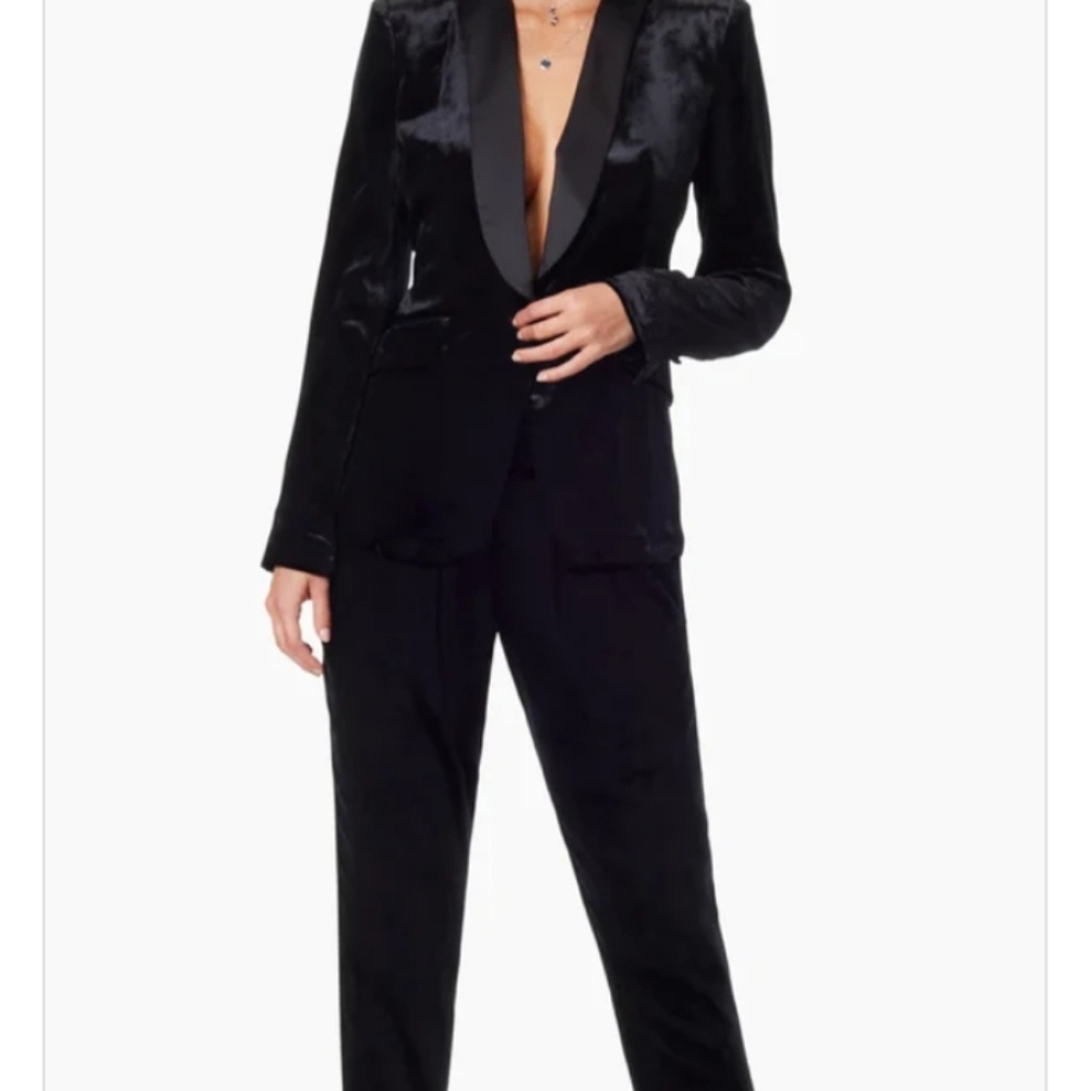 NWT Ramy Brook Black Velvet Malcom Blazer